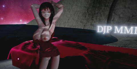 MMD淫荡甜魔头！星光沙滩被巨屌狂操，浪叫淫水喷溅求内射！